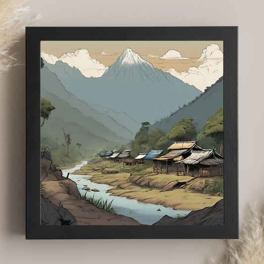 Vintage Travel Wall Art - Cherapunji, Meghalaya Poster - Decorative Frame for Home Decoration