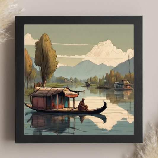 Vintage Travel Wall Art - Cities and Places in India Posters - Decorative Frames for Wall Decoration  (Kashmir)