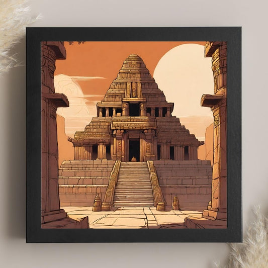 Vintage Travel Wall Art - Mandir Jharkhand - Decorative Frames for Wall Decoration