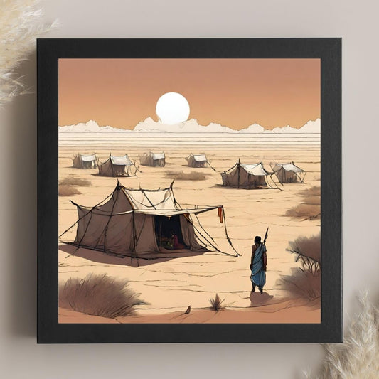Vintage Travel Wall Art - Rann of Kutch Square Framed Poster