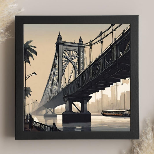 Vintage Travel Wall Art - Cities and Places in India Posters - Decorative Frames for Wall Decoration (Calcutta)