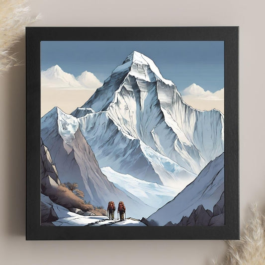 Vintage Travel Wall Art - Mount Everest, Nepal - Decorative Frame Poster