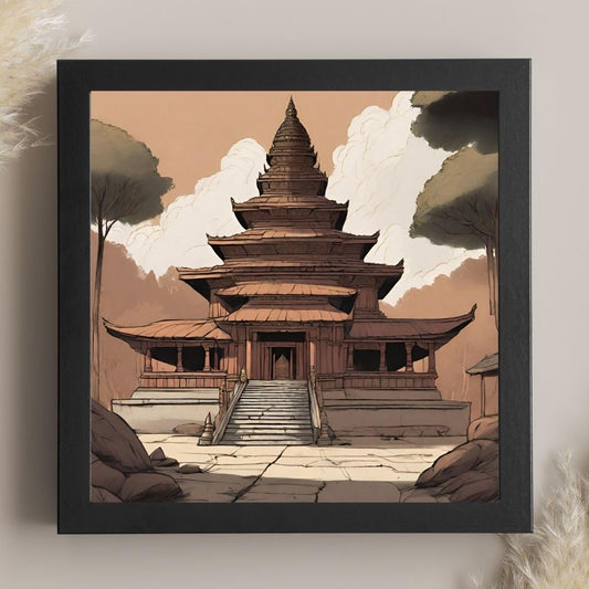 Vintage Travel Wall Art - Sanamahi Kiyong Temple, Manipur Poster
