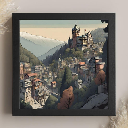 Vintage Travel Wall Art - Cities and Places in India Posters - Decorative Frames for Wall Decoration - Shimla