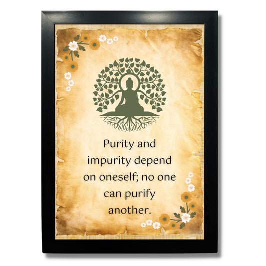 Buddha Posters for Wall Decor - Framed Quotes and Paintings (Purity and Impurity)