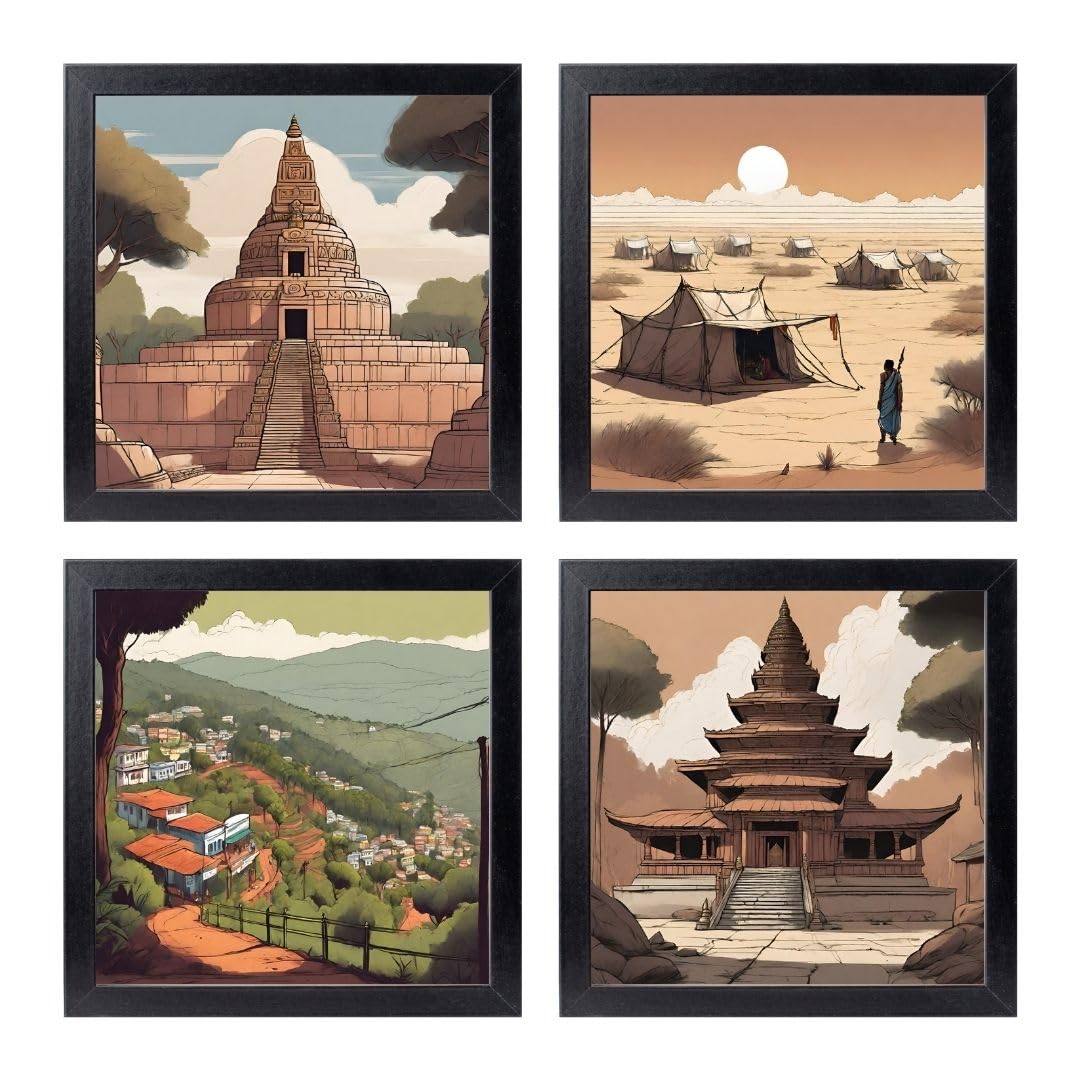 Vintage Travel Wall Art - Rann of Kutch Square Framed Poster