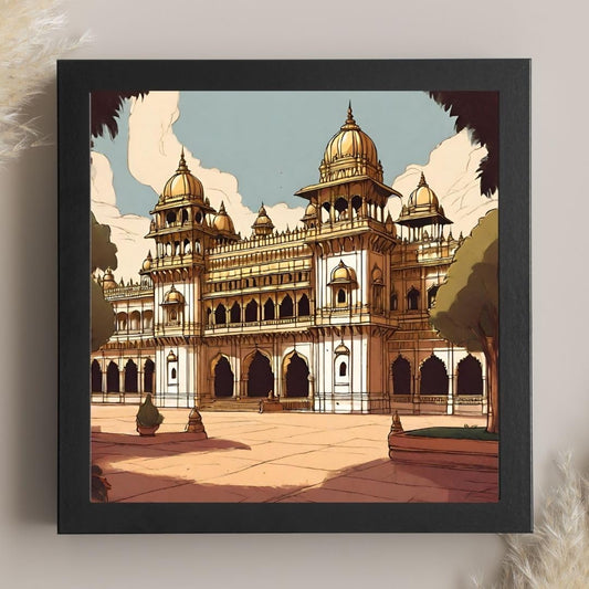 Vintage Travel Wall Art - Mysore Palace Square Framed Poster