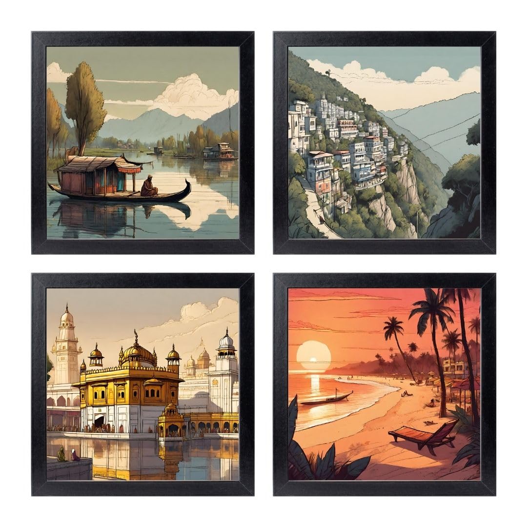 Vintage Travel Wall Art - Tea Plantations in Assam Poster - Decorative Frame