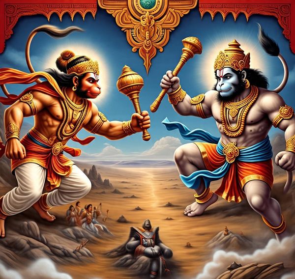 The Battle Between Hanuman and Bhima – When Strength Met Strength